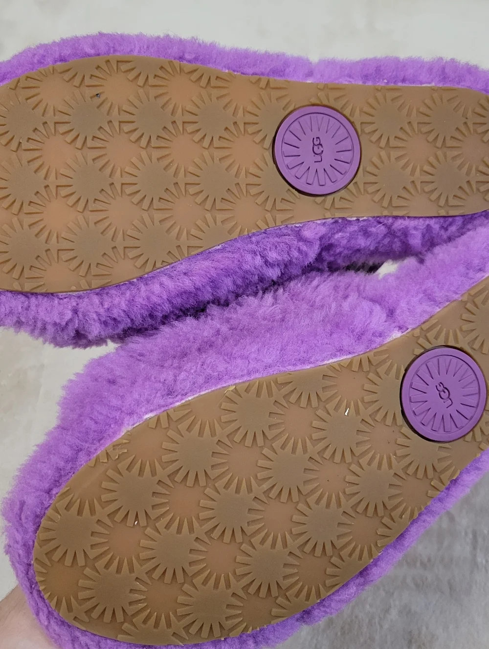 Ugg Purple Sheepskin Fur Fluff Yeah Slingback Sandals Women’s Size 8 Pre-Owned - Picture 5 of 7